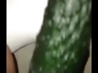 Chinese XiaoShimin masturbate with cucumber